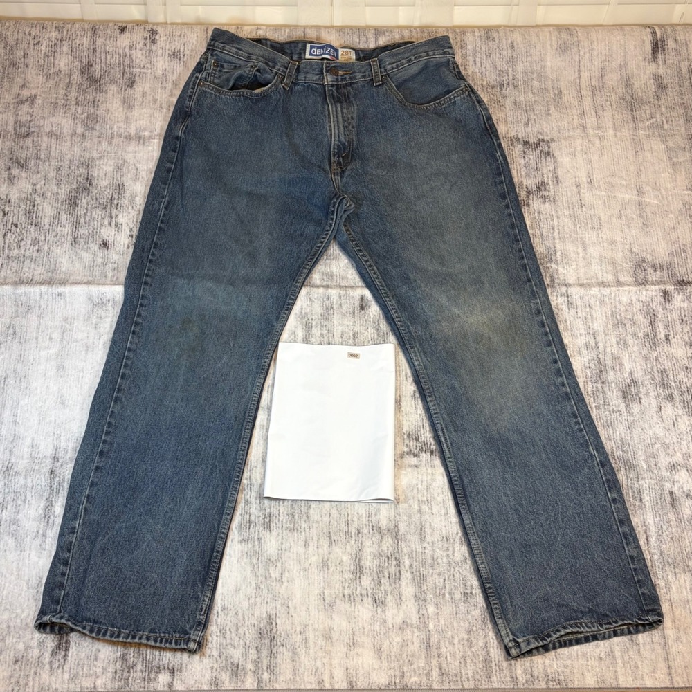 Denizen from Levis 281 Straight Fit Mens Blue Jeans 38x32 Medium Wash Cotton